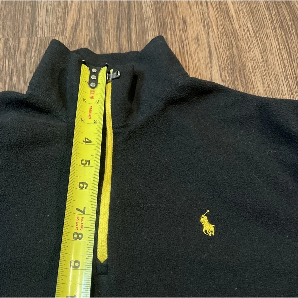Polo Ralph Lauren Performance Micro Fleece Soft Jacket 1/2 Zip Up Size M Black
